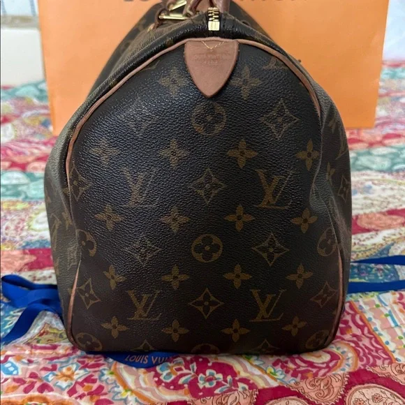 Louis Vuitton Monogram Speedy 35 Satchel - Brown & Tan - Picture 8 of 17